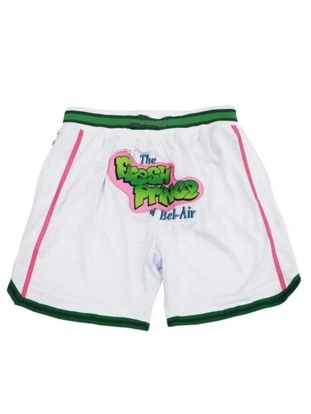 Headgear Classics Fresh Prince 90s White Mesh Men Basketball Shorts Medium Large